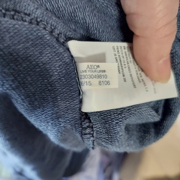 AEO Soft & Sexy Faded Blue Hoodie Top Tee - Picture 7 of 7